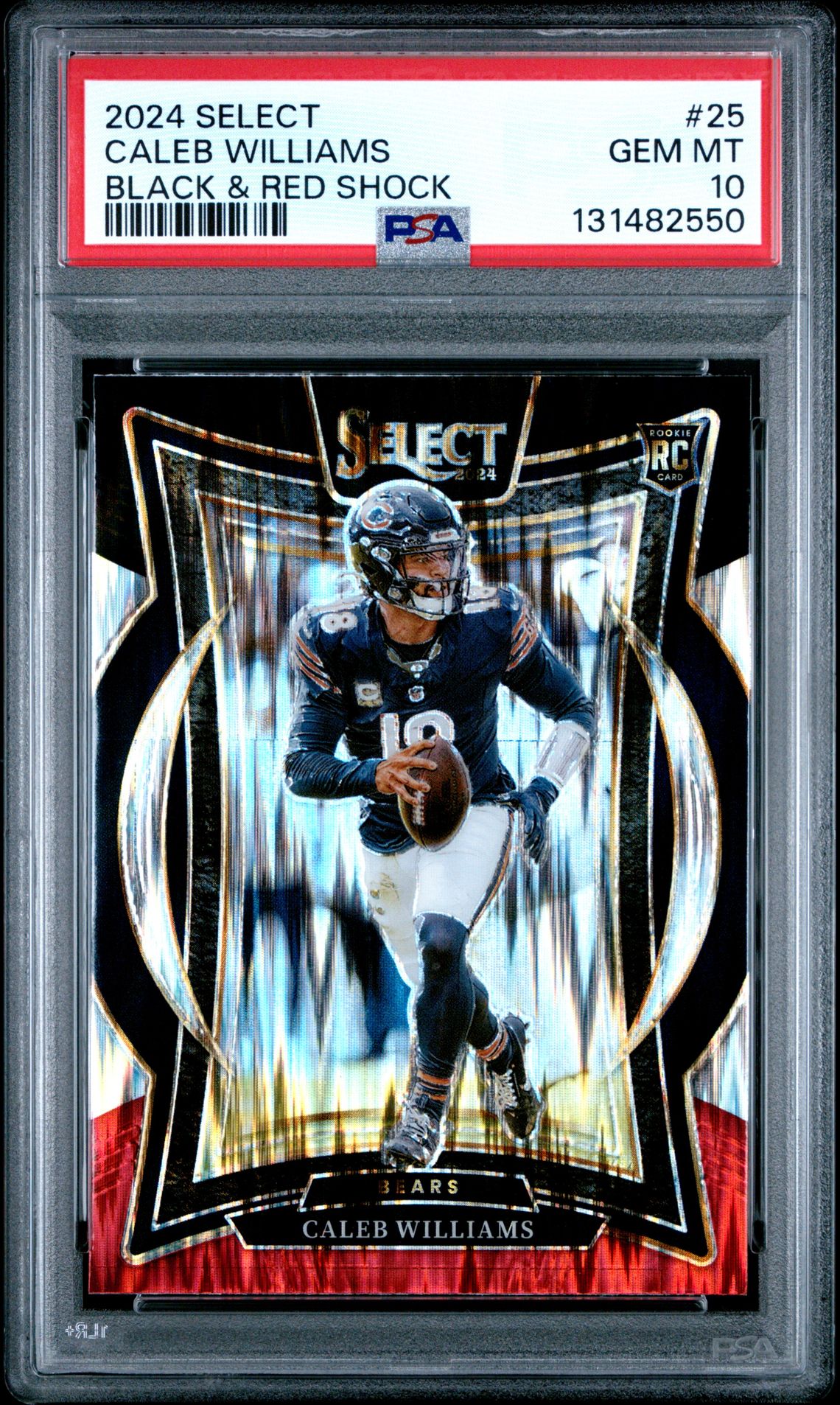 2024 Panini Select Caleb Williams #25 (Black & Red Shock) Gem Mt 10 front