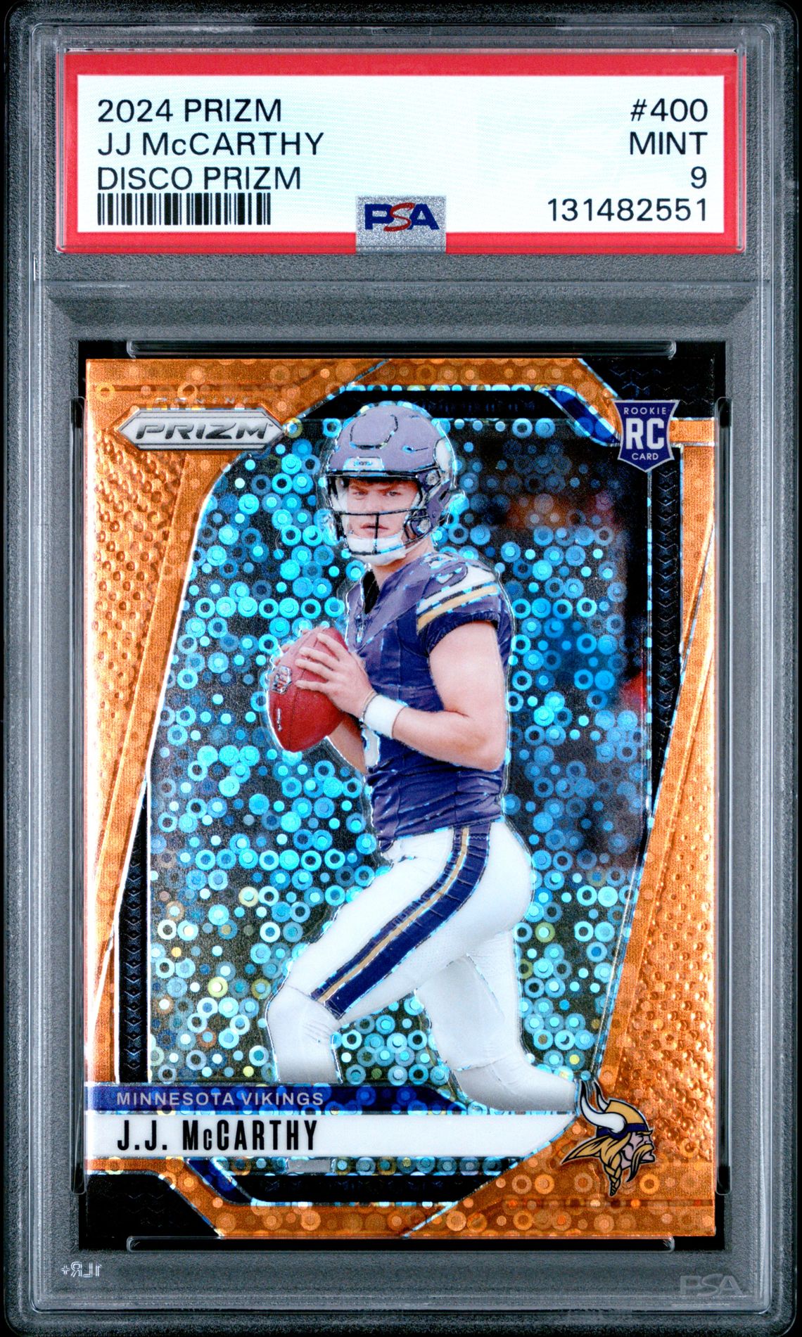 2024 Panini Prizm Jj Mccarthy #400 (Disco Prizm) Mint 9 front