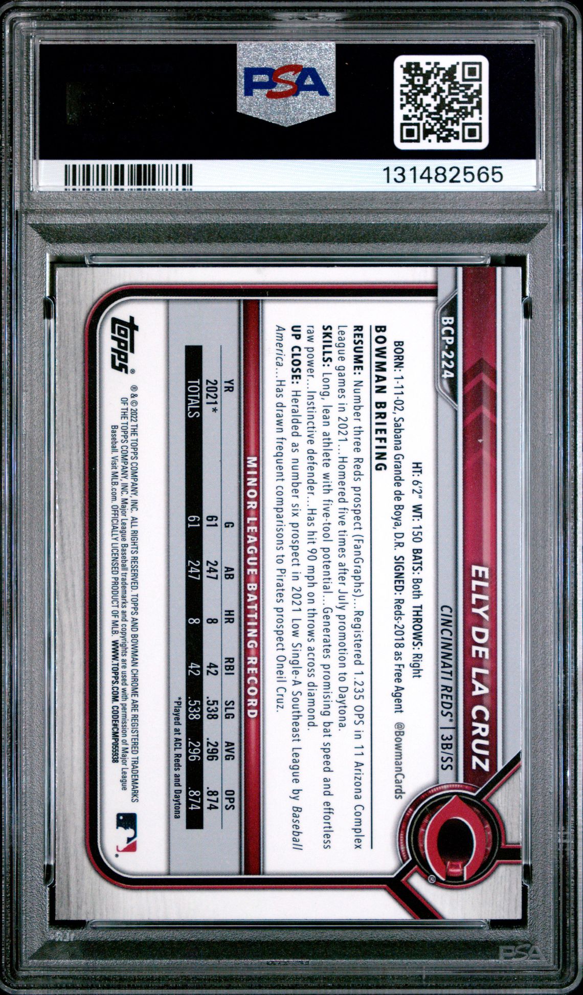 2022 Bowman Mega Box Chrome Elly De La Cruz #224 Nm-Mt 8 back