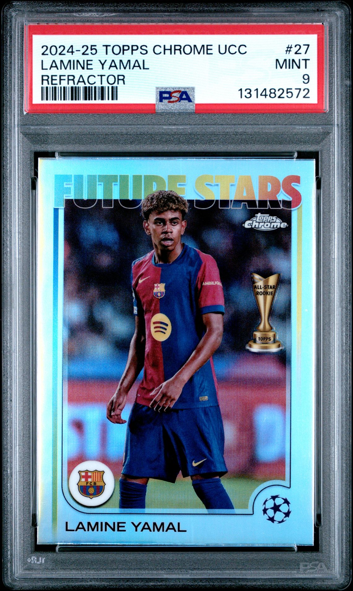 2024-25 Topps Chrome Uefa Club Competitions Lamine Yamal #27 (Refractor) Mint 9 front