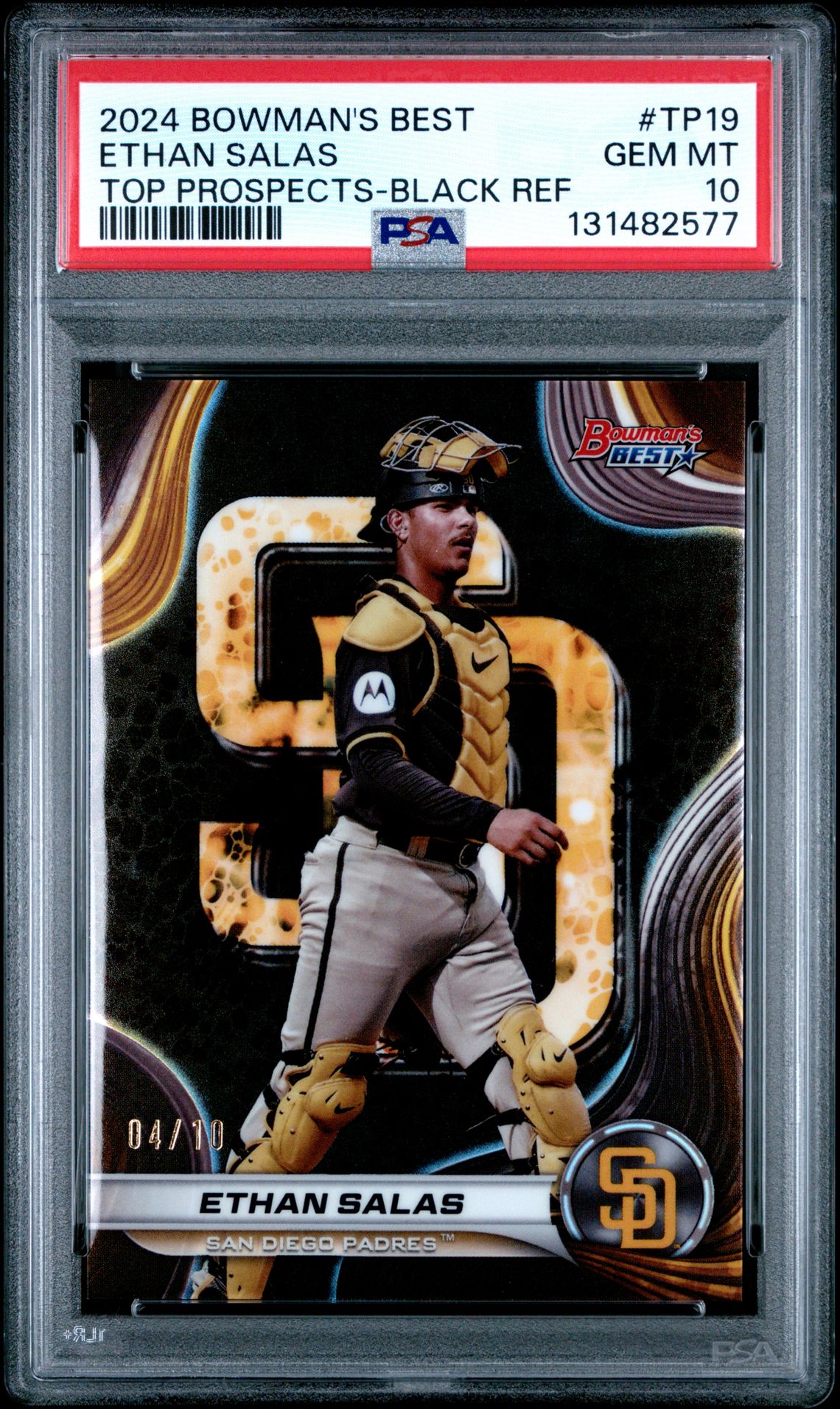 2024 Bowman's Best Top Prospects Ethan Salas #Tp19 (Top Prospects-Black Ref) Gem Mt 10 front
