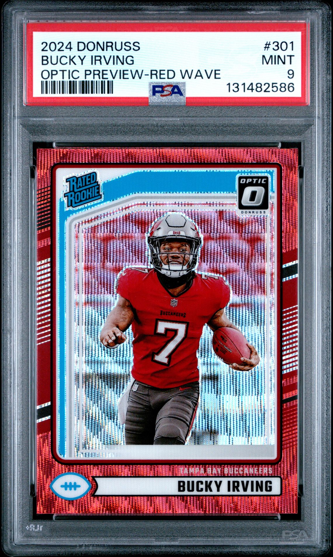 2024 Panini Donruss Bucky Irving #301 (Optic Preview-Red Wave) Mint 9 front