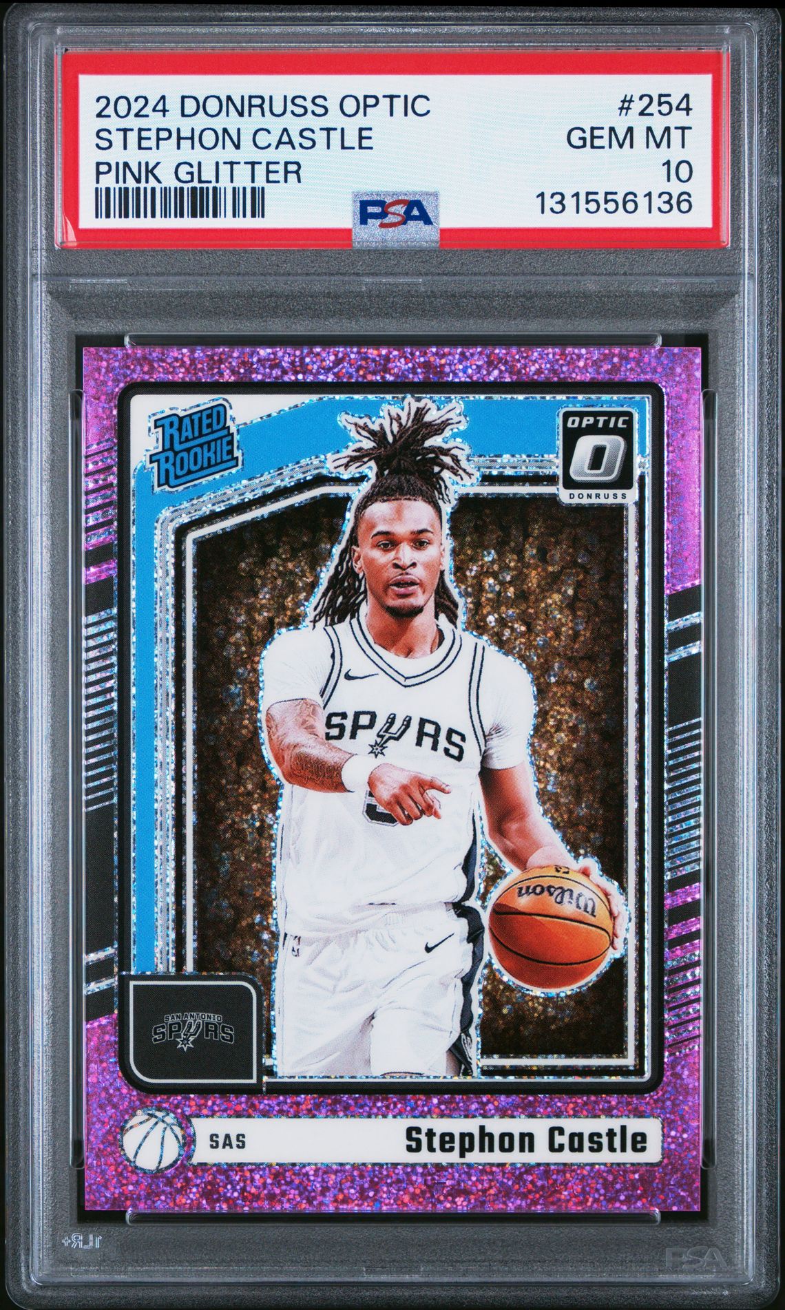 2024 Panini PANINI DONRUSS OPTIC PINK GLITTER #254 Stephon Castle front