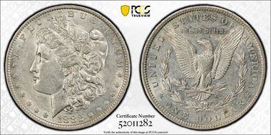 1882-O/S $1 VAM 5, O/S Broken AU50