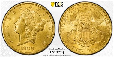 1906-D $20 MS62