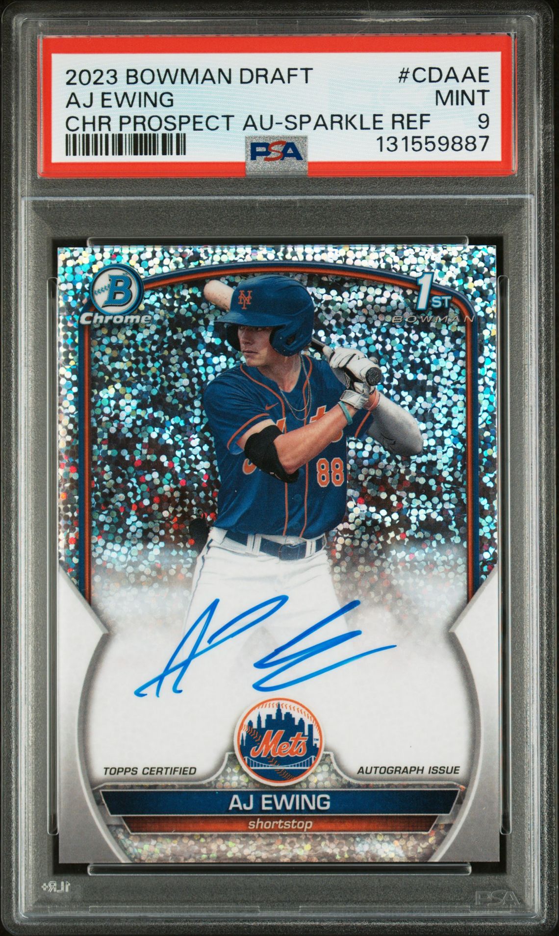 2023 Bowman BOWMAN DRAFT CHROME PROSPECT AUTOGRAPH Refractor #CDAAE Aj Ewing front