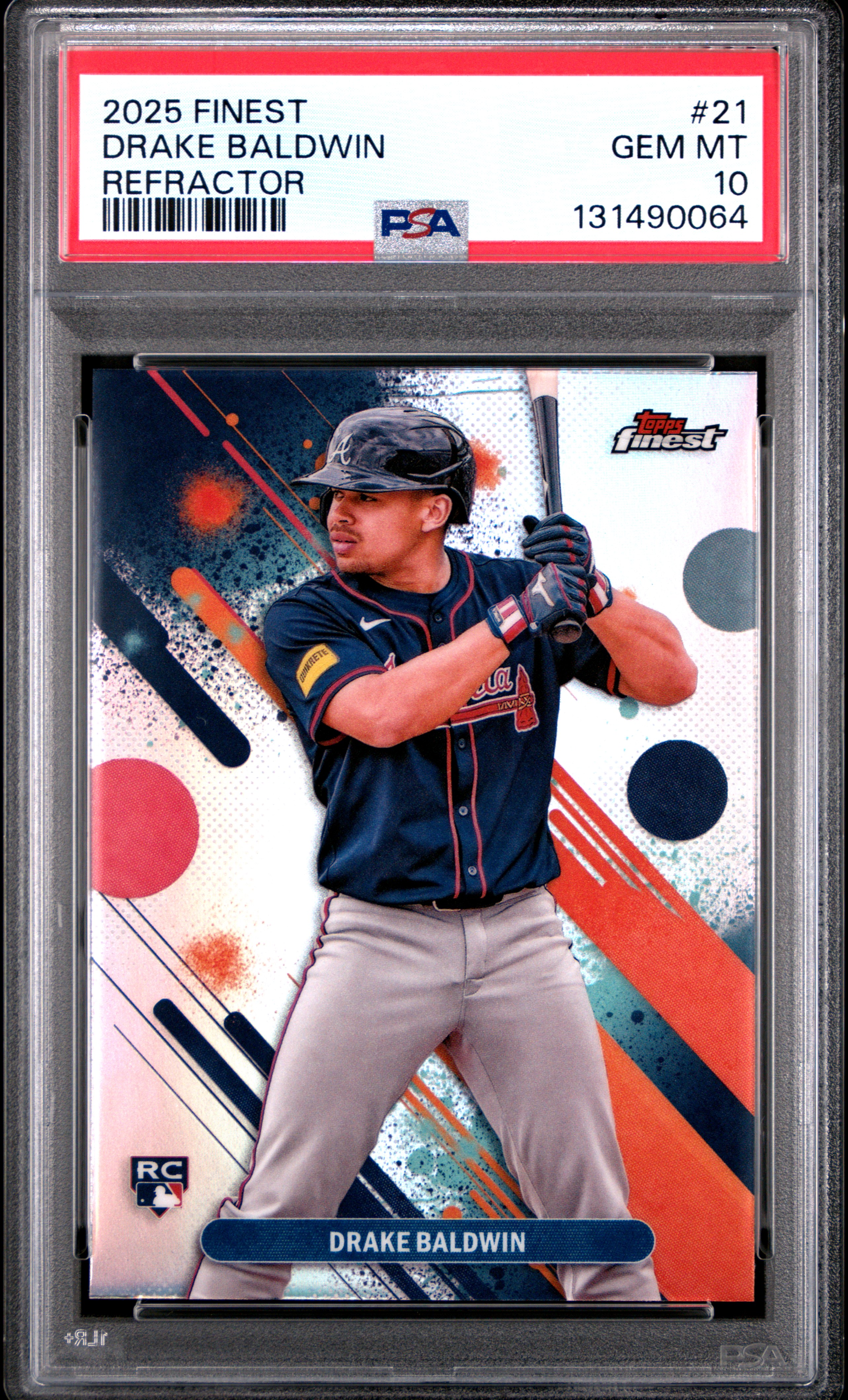 2025 TOPPS FINEST REFRACTOR #21 DRAKE BALDWIN PSA 10