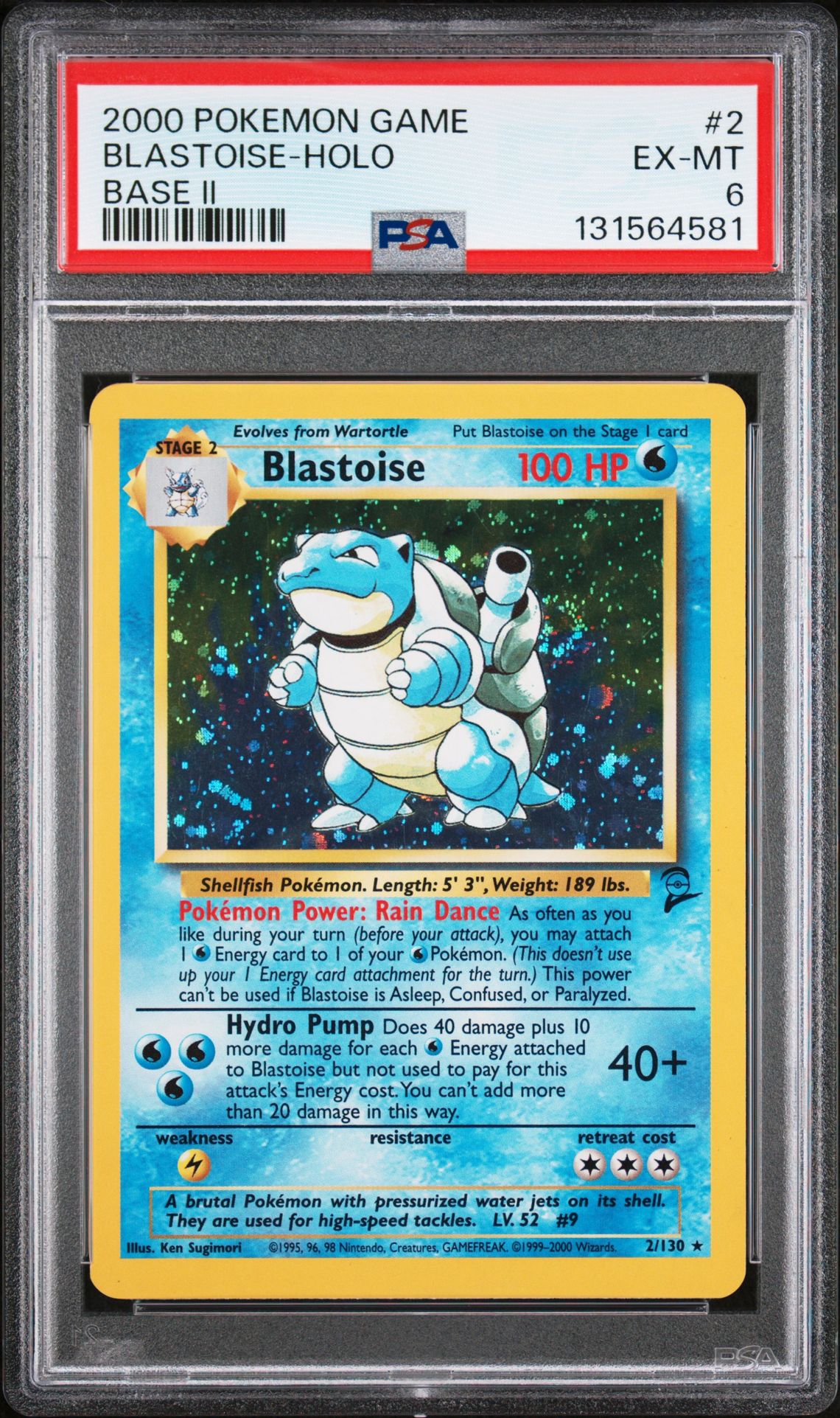 2000 Pokemon POKEMON GAME BASE II #2 Blastoise-Holo front