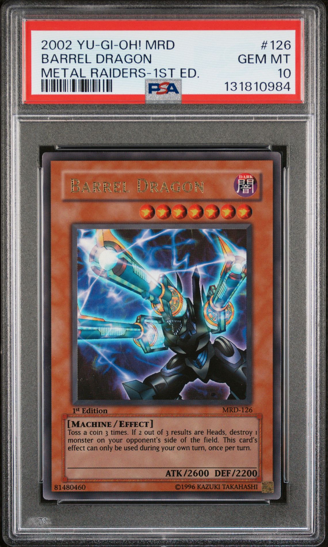 2002 Yu-Gi-Oh! Yu-Gi-Oh #126 Barrel Dragon front
