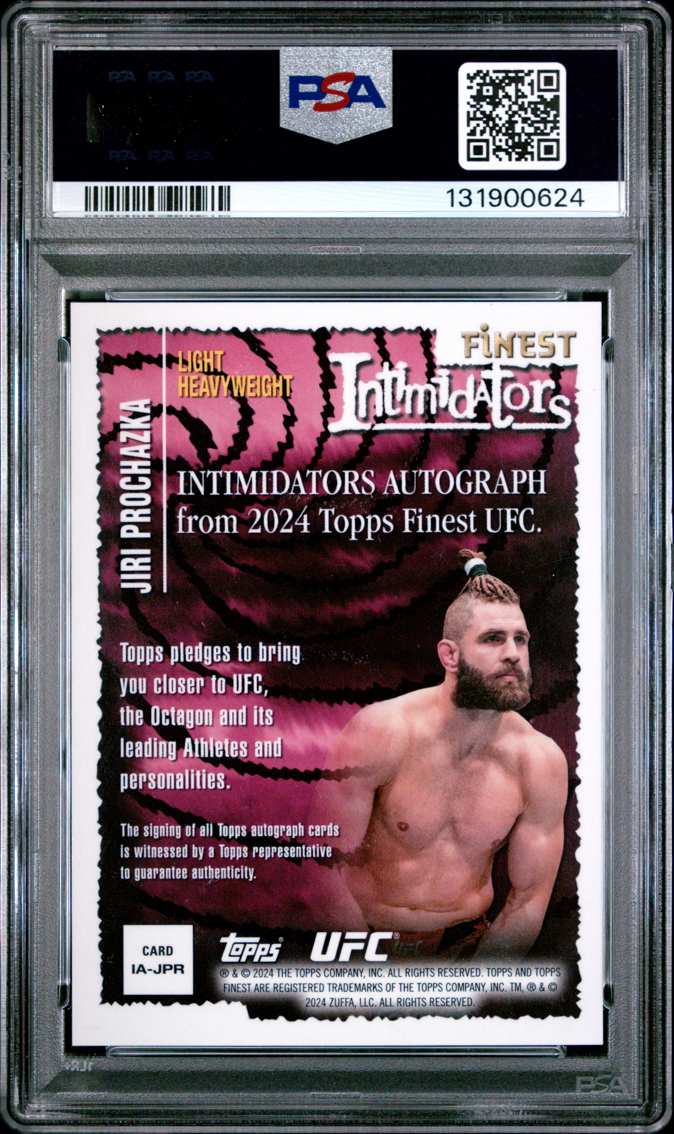 2024 JIRI PROCHAZKA TOPPS FINEST UFC INTIMIDATORS AUTOGRAPHS PSA