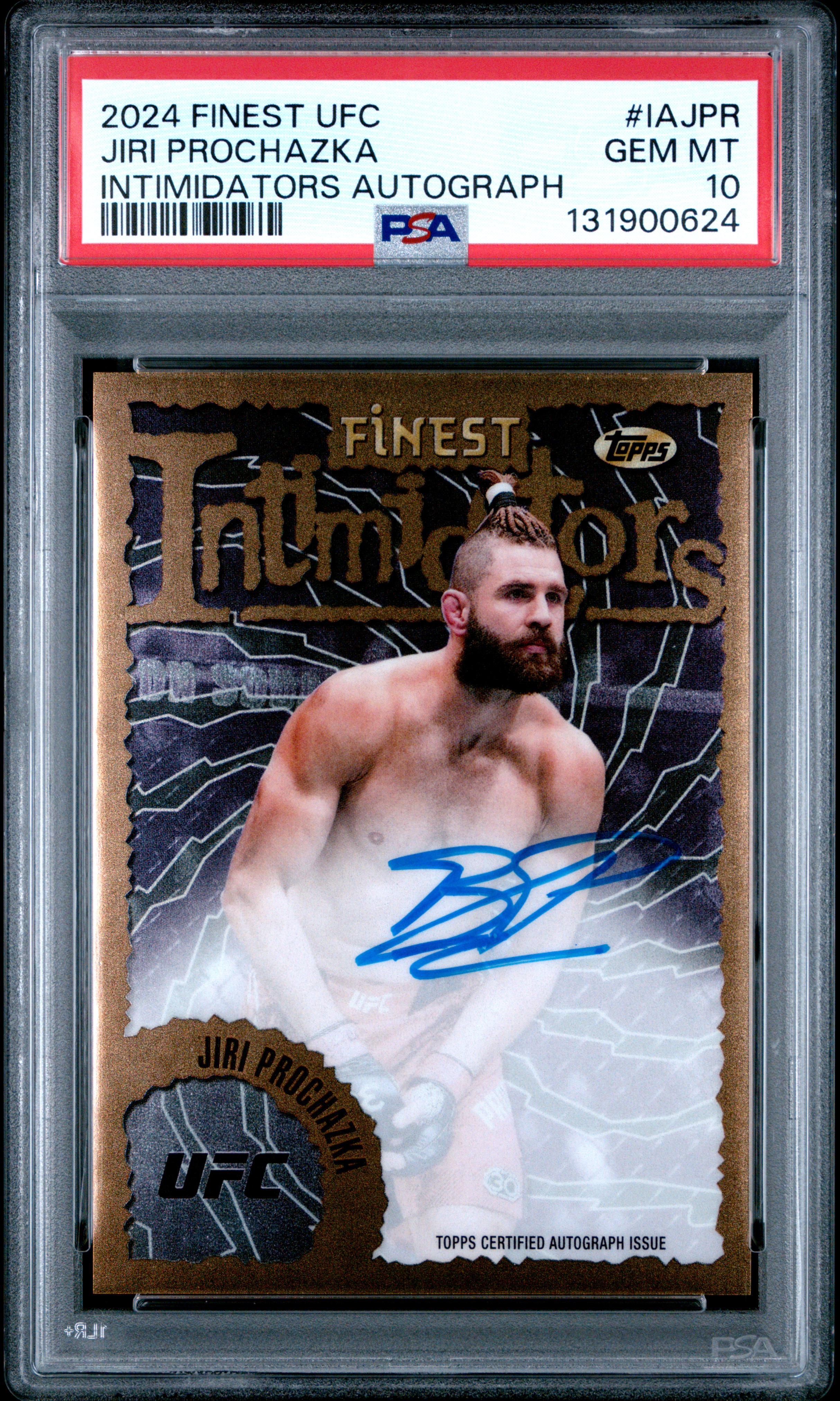 2024 JIRI PROCHAZKA TOPPS FINEST UFC INTIMIDATORS AUTOGRAPHS PSA