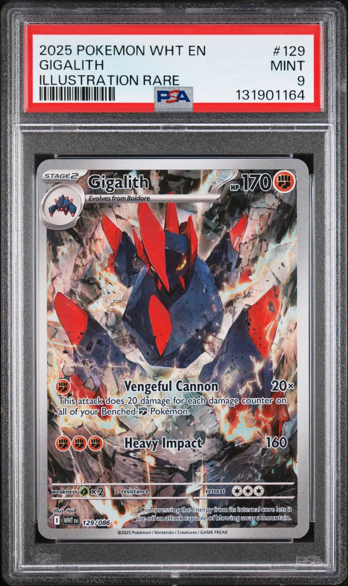2025 Pokemon Wht En-White Flare Gigalith #129 (Illustration Rare) Mint 9 front