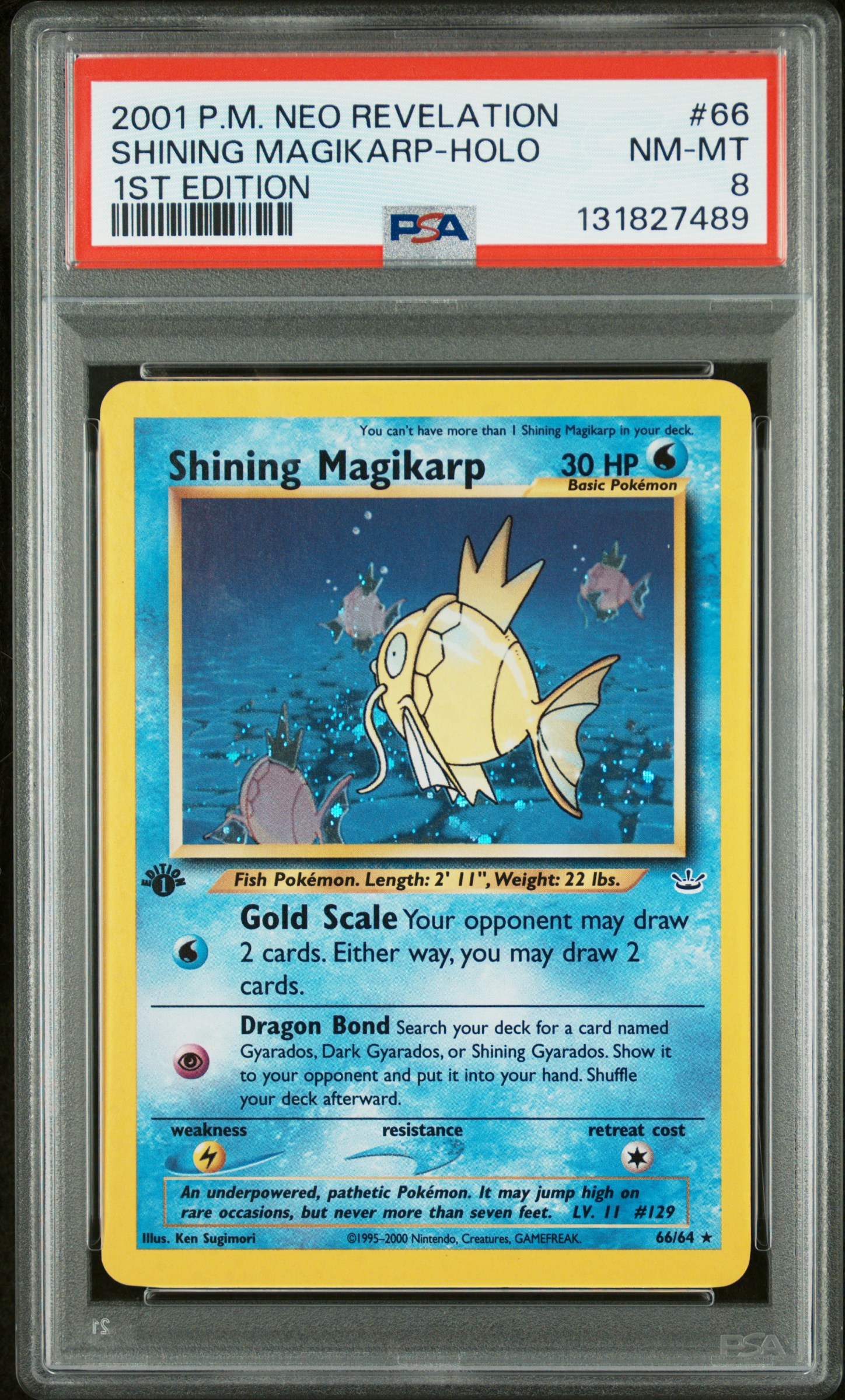 2001 POKEMON NEO REVELATION 1ST ED #66 SHINING MAGIKARP-HOLO PSA 8