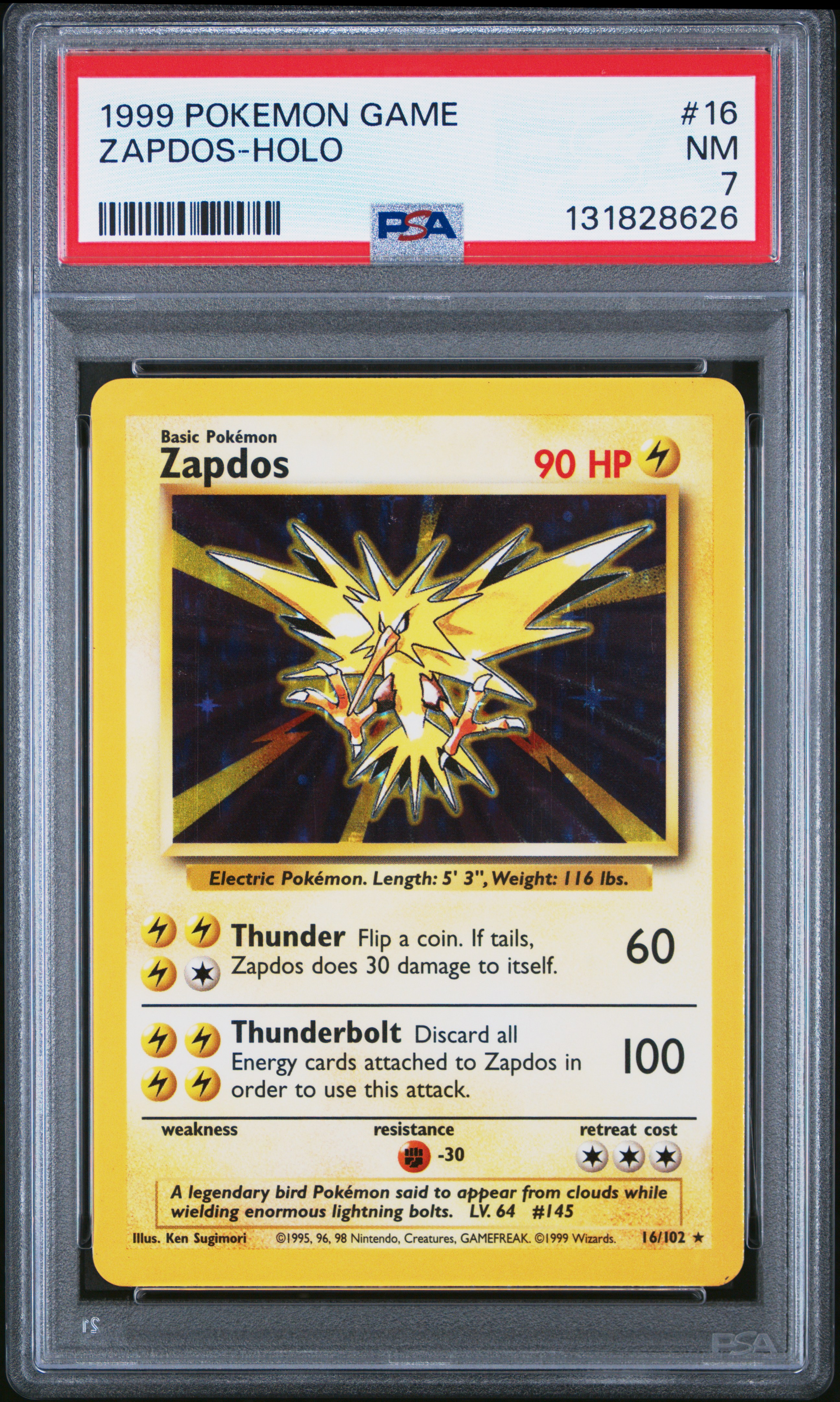 1999 #16 Zapdos-Holo PSA 7 Game