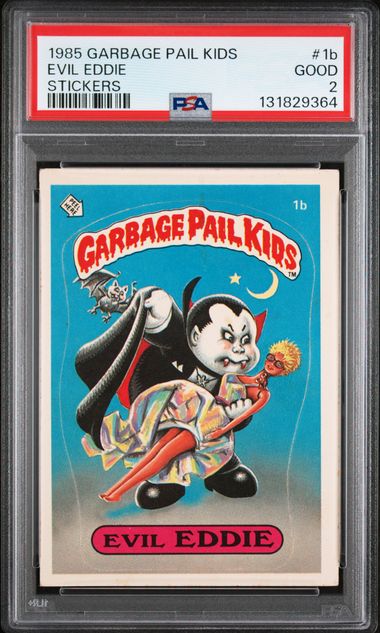 1985 Topps Garbage Pail Kids Series 1 STICKERS #1B Evil Eddie front