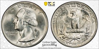 1944-S 25C DDO, FS-101 MS65