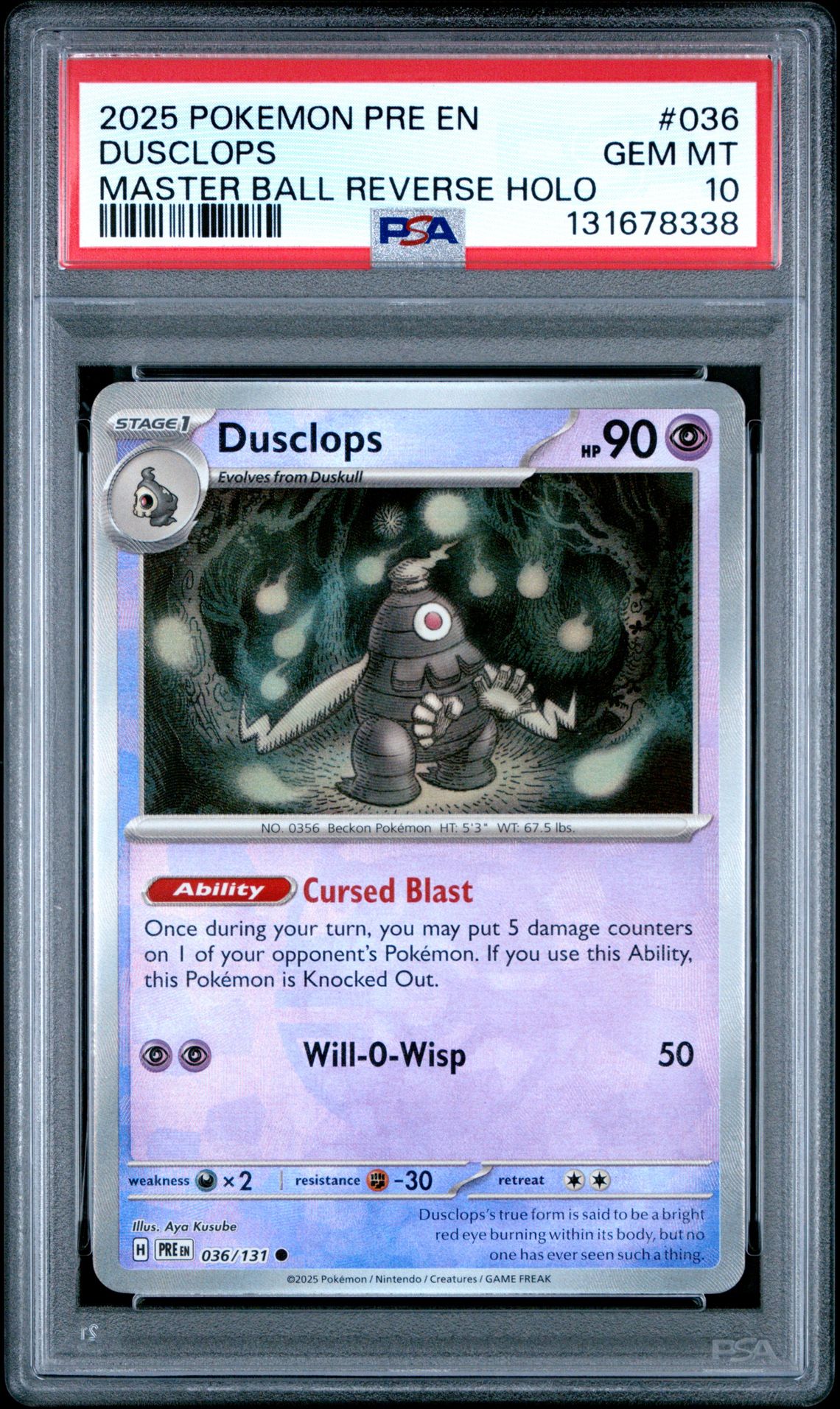 2025 Pokemon POKEMON PRE EN-PRISMATIC EVOLUTIONS Holo #036 Dusclops front