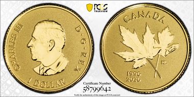 2026 $1 Arboreal Emblem 30th Ann. Au Rev PR First Strike PR69