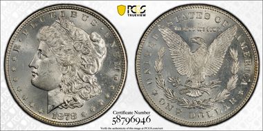 1878 7/8TF $1 VAM 30, Extra Talons Weak 7/0 MS65