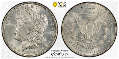 1878 7/8TF $1 Strong, VAM 41B, 7/7 MS65