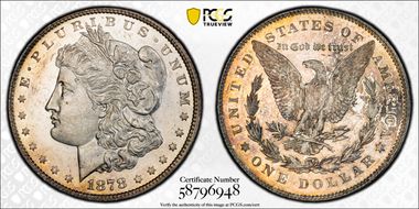 1878 7TF $1 VAM 188, Washed Out L MS62