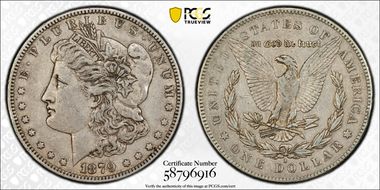 1879-S $1 VAM 77, Rev. of 1878 XF45