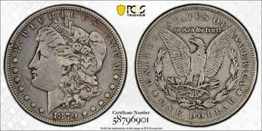 1879-S $1 VAM 77, Rev. of 1878 VF25