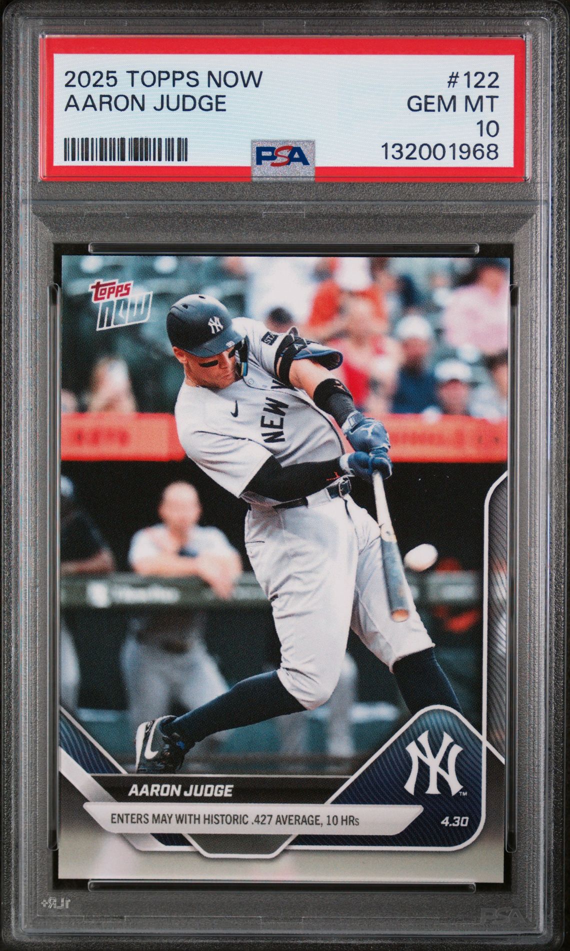 2025 Topps Topps Now #122 Aaron Judge front