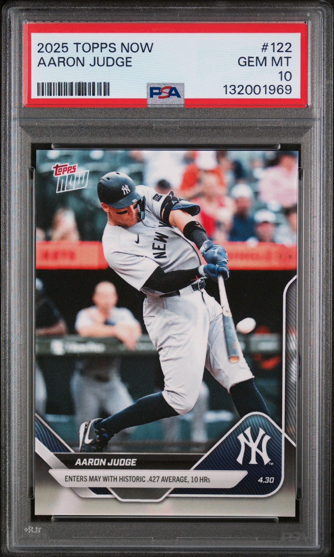 2025 Topps Topps Now #122 Aaron Judge front
