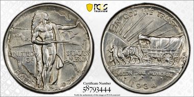 1934-D 50C Oregon MS65