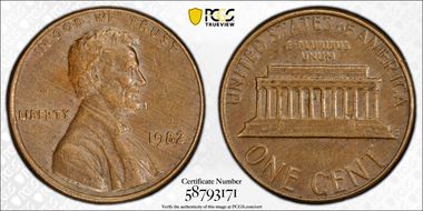 1982 1C Bronze, Small Date AU53BN