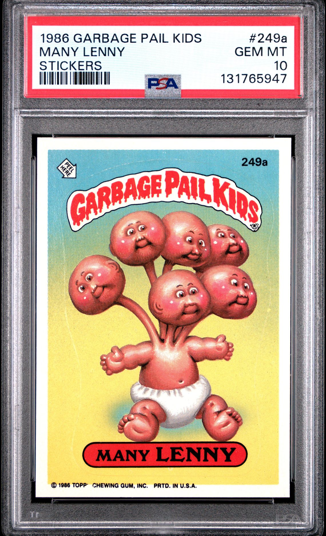 1986 Topps GARBAGE PAIL KIDS STICKERS #249A Many Lenny front