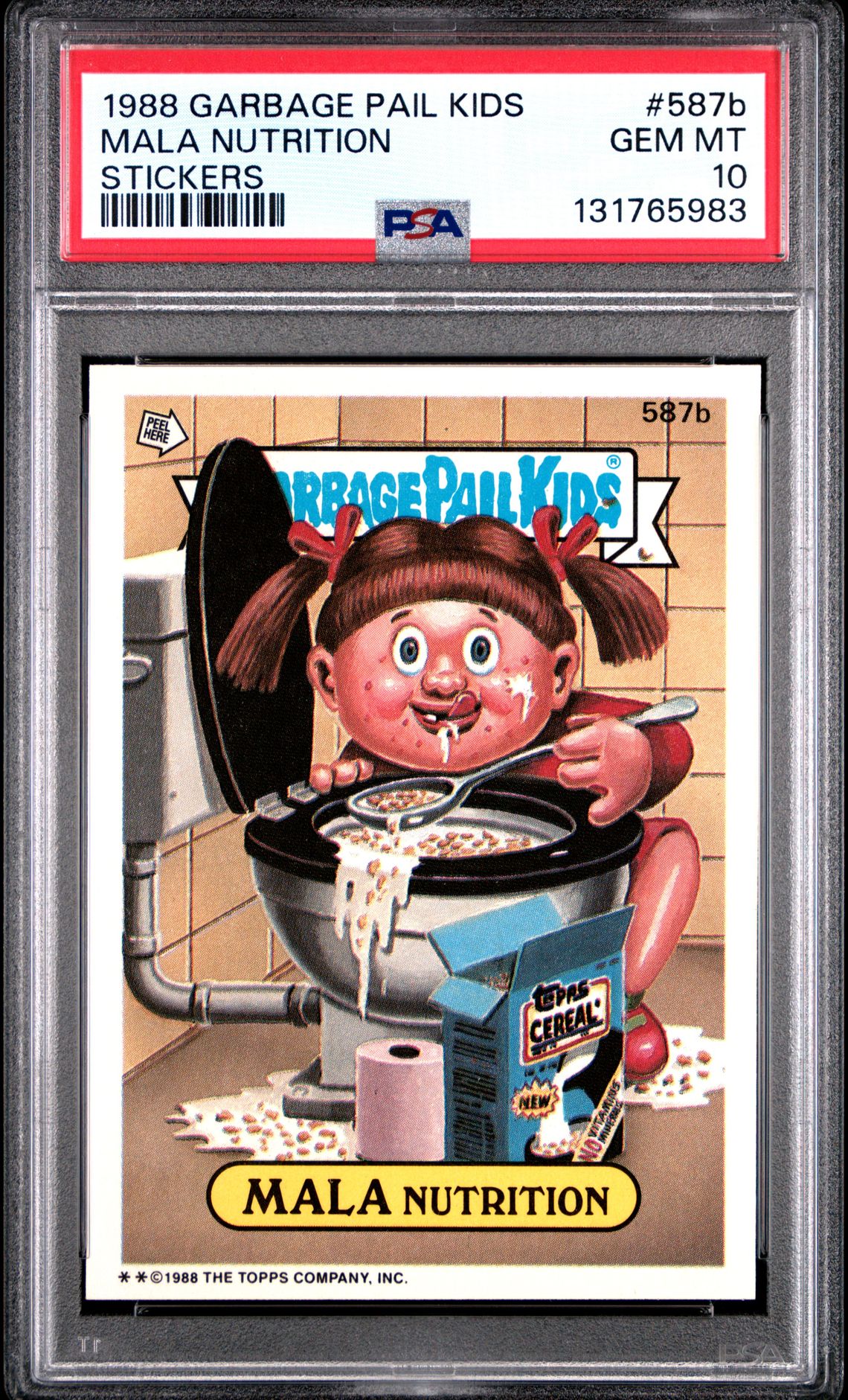 1988 Topps GARBAGE PAIL KIDS STICKERS #587B Mala Nutrition front