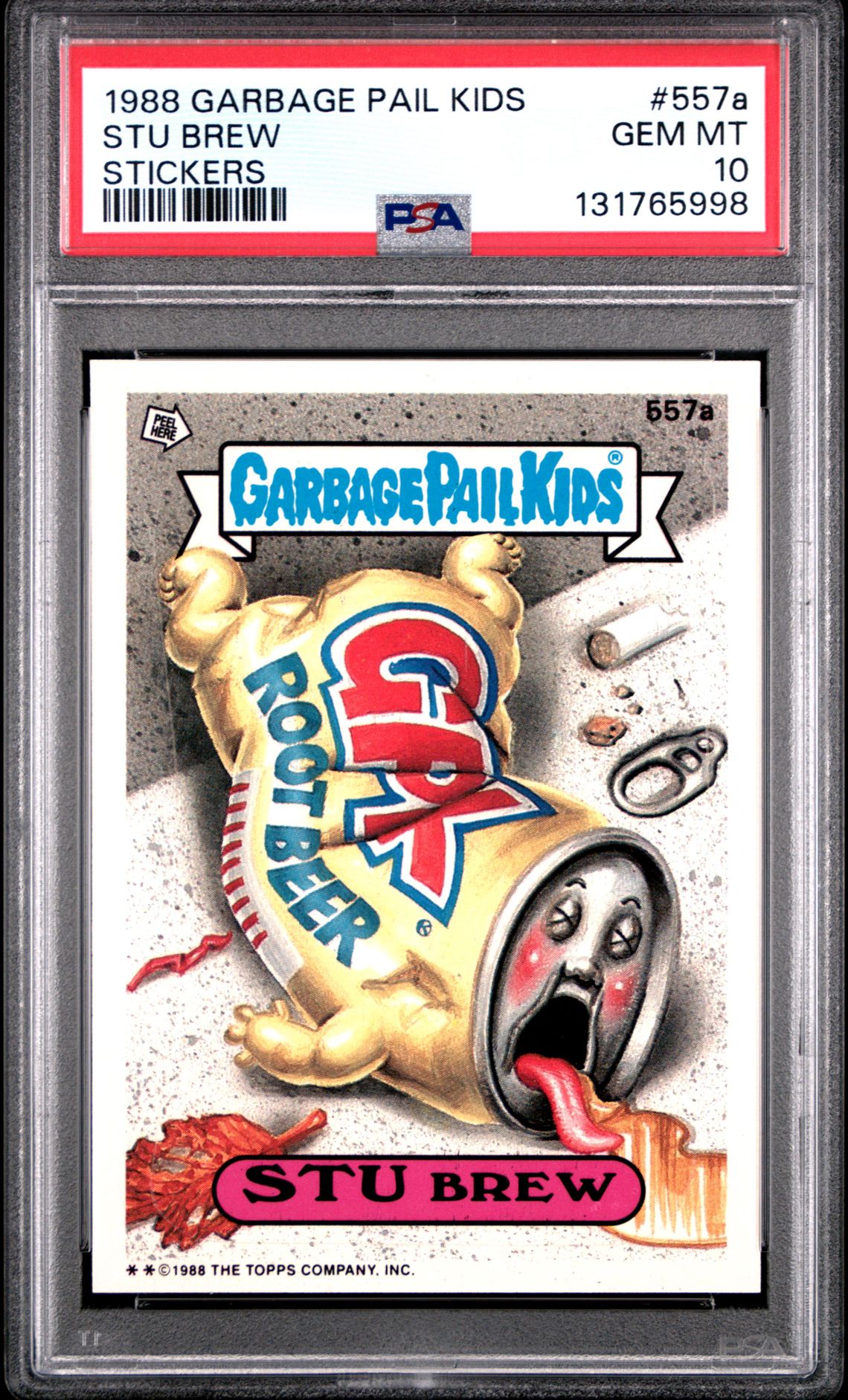 1988 Topps GARBAGE PAIL KIDS STICKERS #557A Stu Brew front