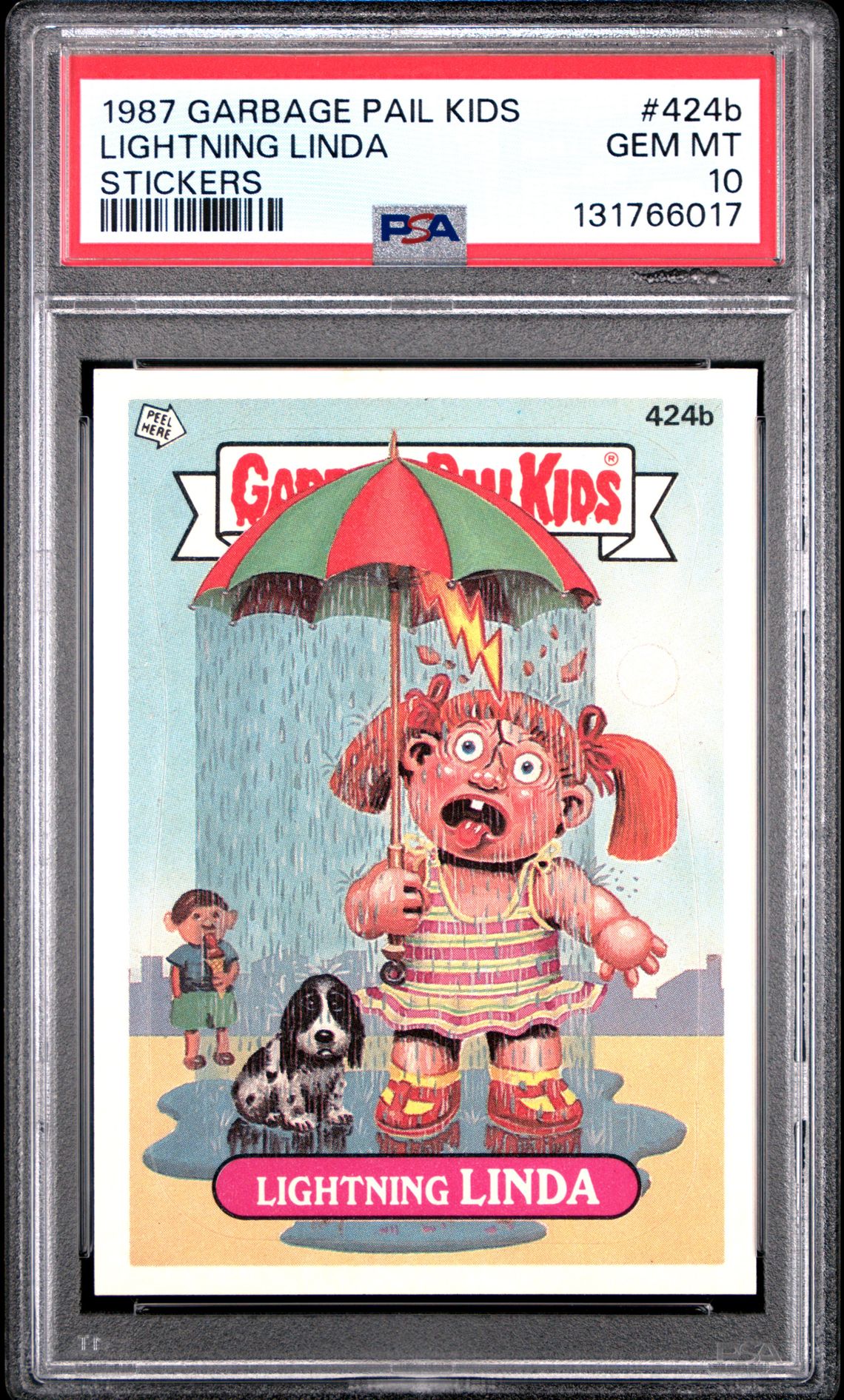 1987 Topps GARBAGE PAIL KIDS STICKERS #424B Lightning Linda front