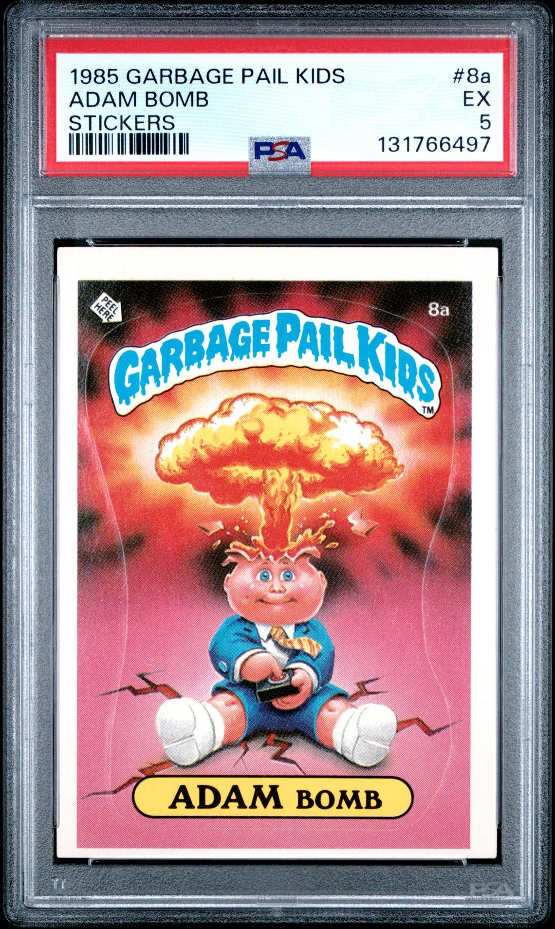 1985 Garbage Pail Kids Garbage Pail Kids Series 1 C/L-Glossy #8A Adam Bomb front