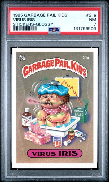 1985 Topps Garbage Pail Kids Series 1 Stickers/Base-Glossy #21A Virus Iris front