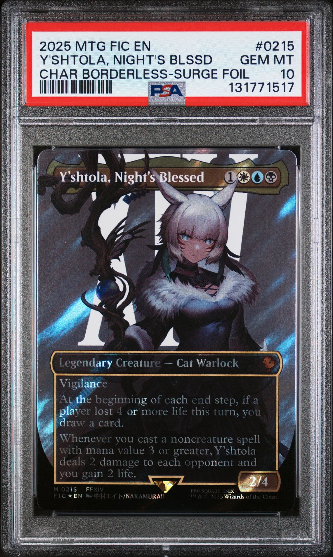 2025 MTG MAGIC THE GATHERING FINAL FANTASY COMMANDER CHAR BORDERLESS-SURGE FOIL #0215 Y'Shtola, Night's Blssd front