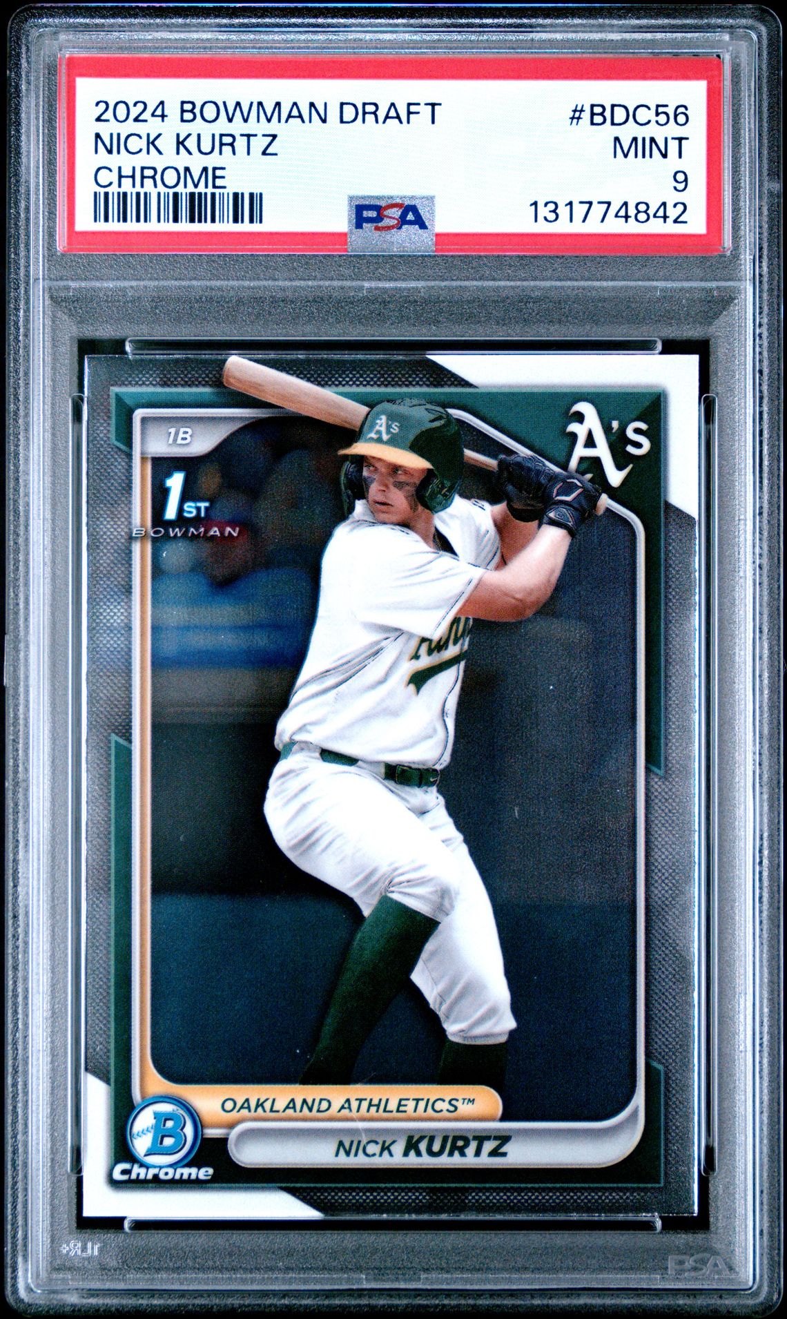 2024 Bowman Draft Nick Kurtz #Bdc56 (Chrome) Mint 9 front