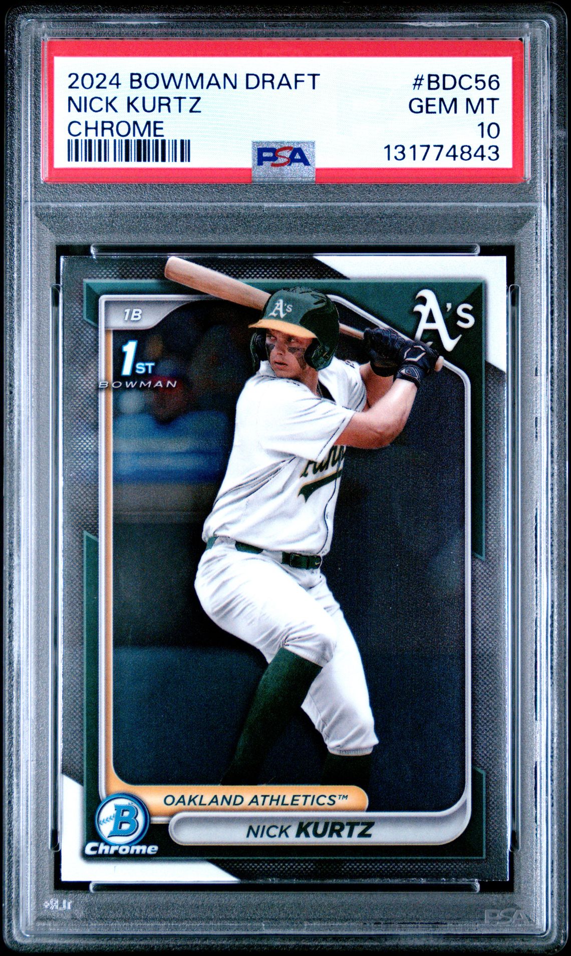 2024 Bowman Draft Nick Kurtz #Bdc56 (Chrome) Gem Mt 10 front