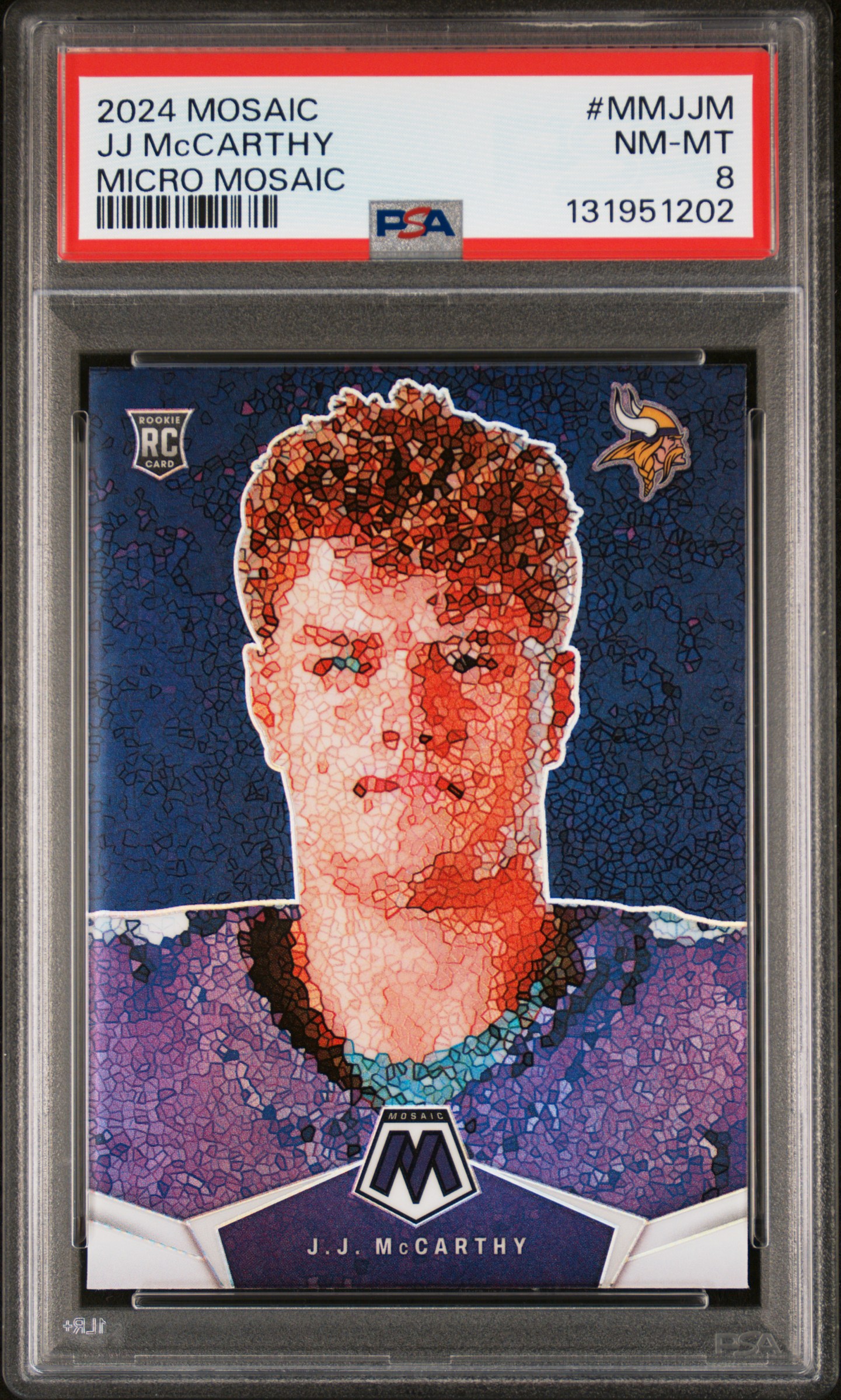 2024 #MMJJM JJ McCarthy PSA 8 Panini Mosaic Micro Mosaic