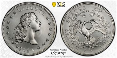 2024 Medal Flowing Hair Ag 230th Anniversary MS70