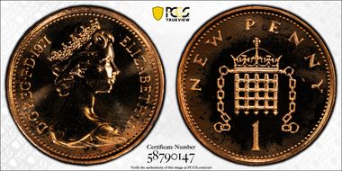 1971 1p S-B1 New Penny PR66RD