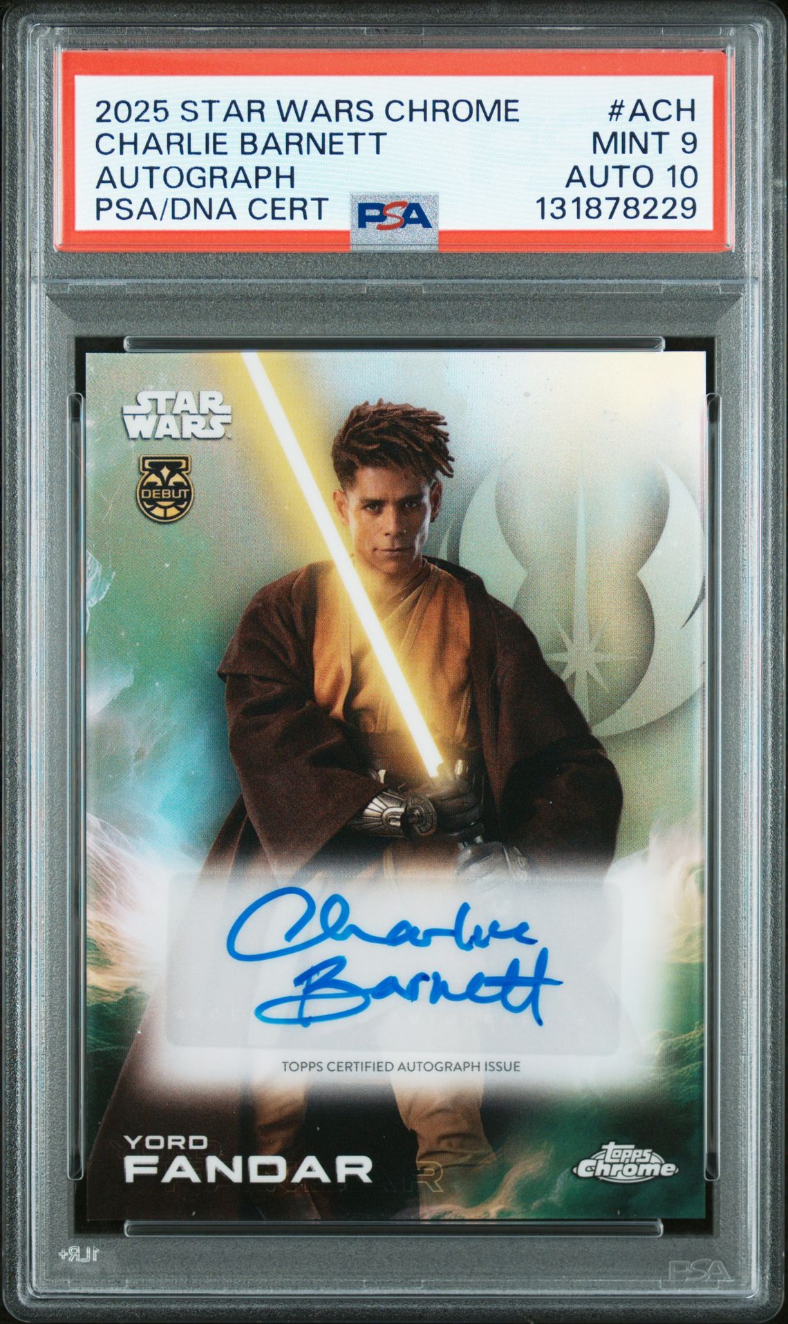 2025 Topps TOPPS CHROME STAR WARS AUTOGRAPHS #ACH Charlie Barnett front