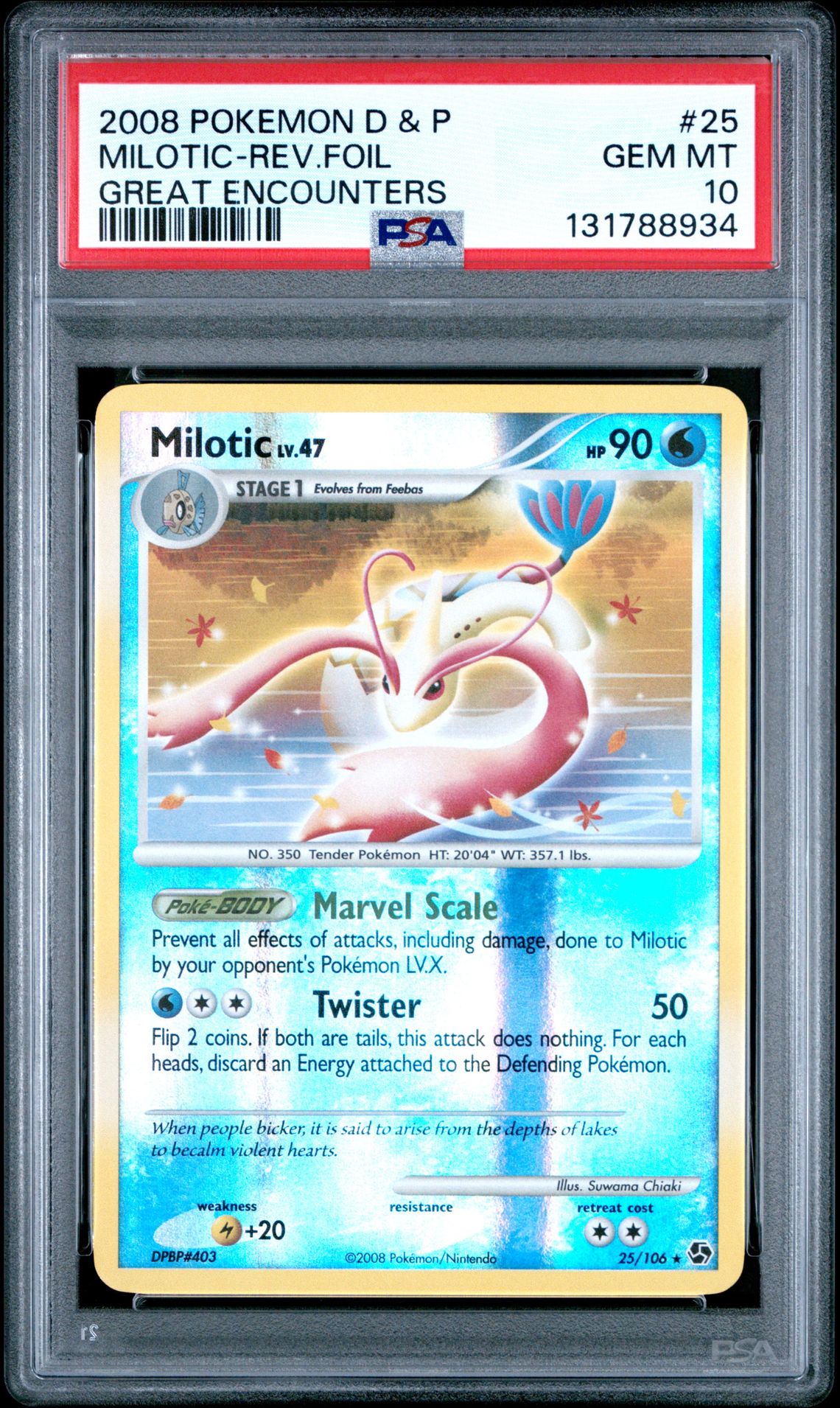 2008 Pokemon POKEMON DIAMOND & PEARL GREAT ENCOUNTERS #25 Milotic-Rev.Foil front