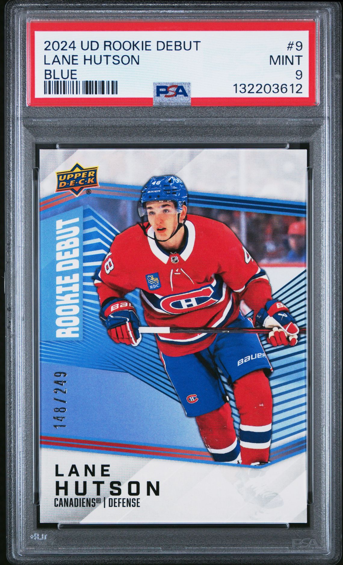 2024 Upper Deck UPPER DECK ROOKIE DEBUT BLUE #9 Lane Hutson front
