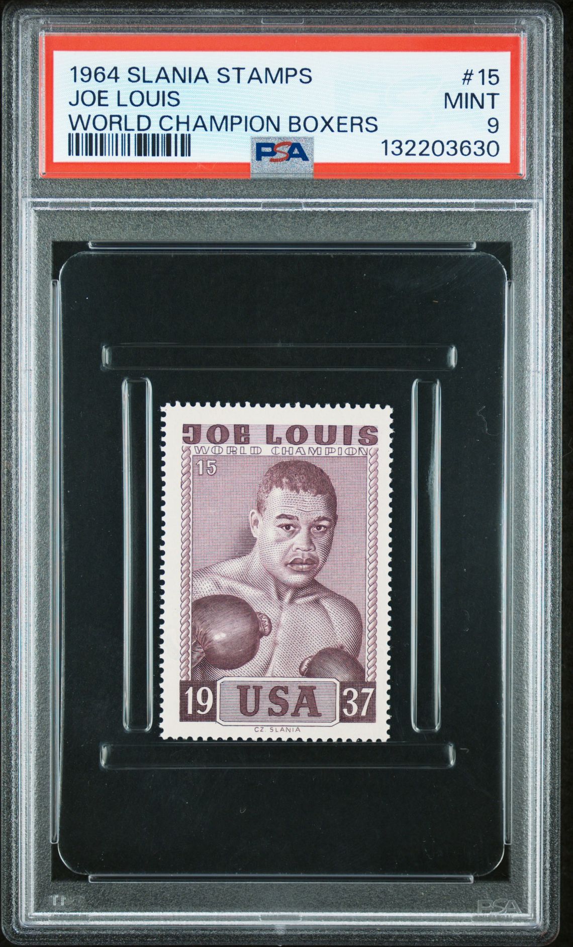 1964 SLANIA STAMPS WORLD CHAMPION BOXERS #15 Joe Louis front