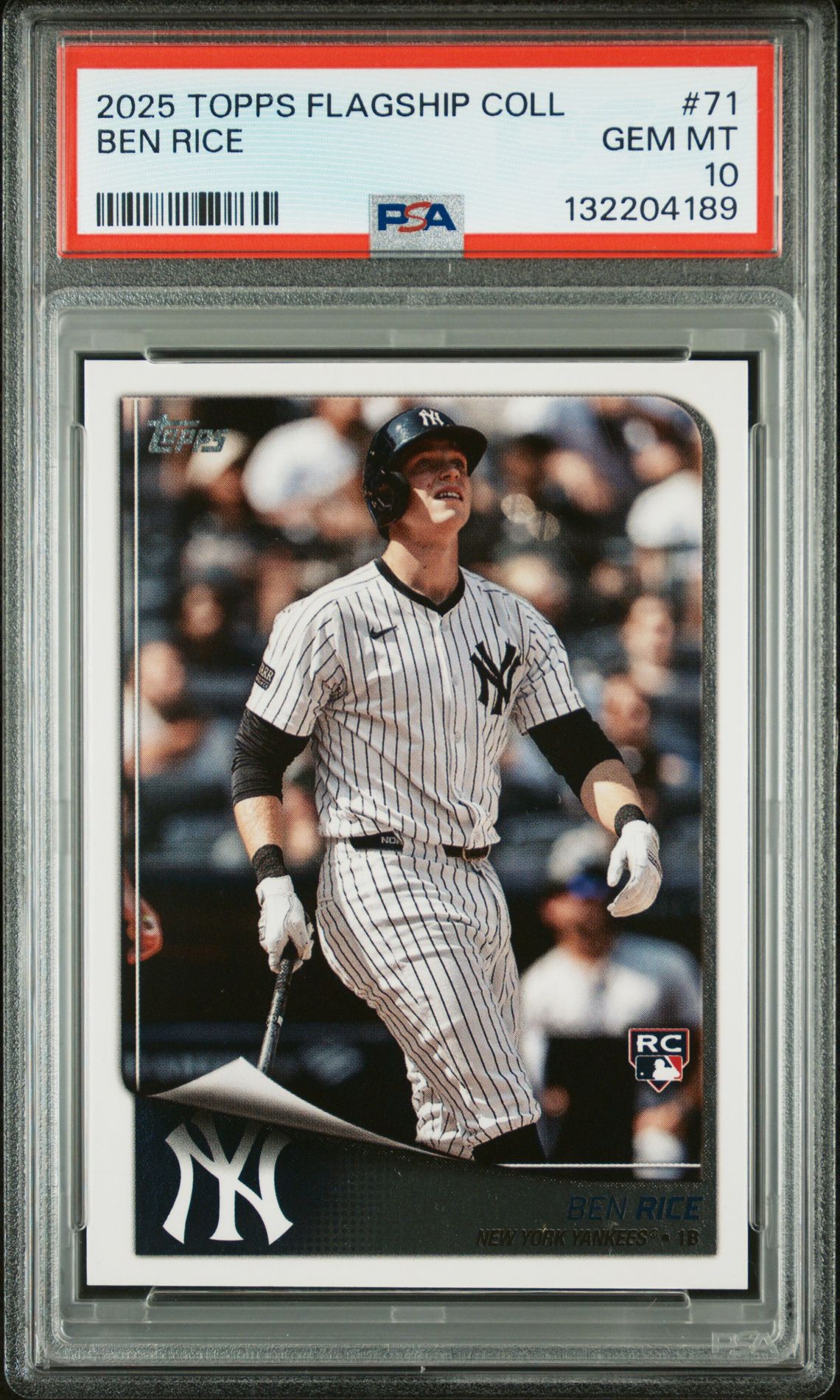 2025 Topps Flagship Collection Ben Rice #71 Gem Mt 10 front