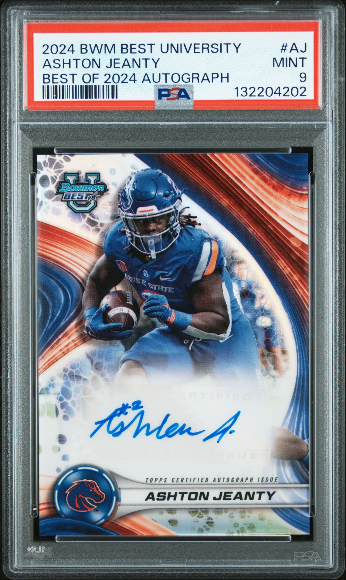 2024 Bowman Best University Best Of 2024 Autographs Ashton Jeanty #Aj Mint 9 front