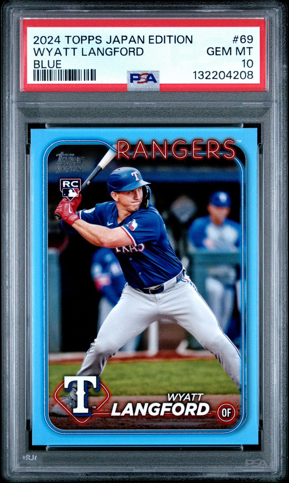 2024 Topps Baseball Japan Edition Wyatt Langford #69 (Blue) Gem Mt 10 front